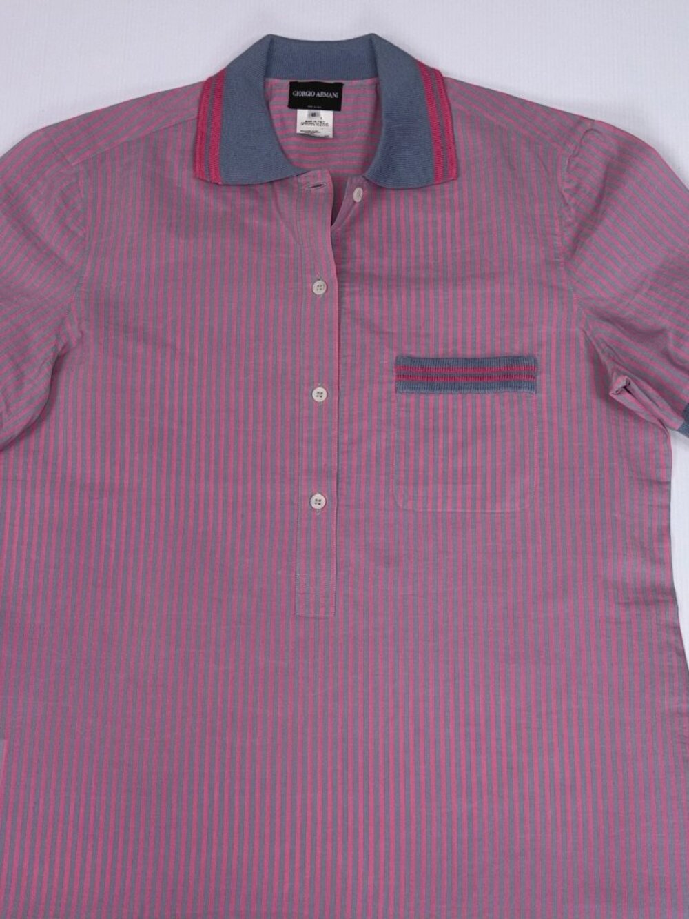 GIORGIO ARMANI men's silk and coton stripe shirt NWOT